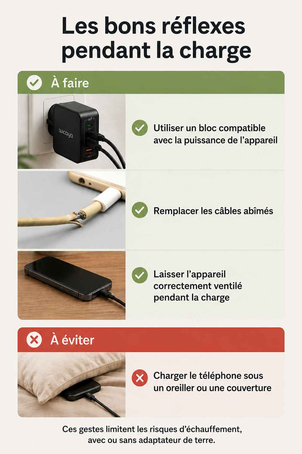 Les bons réflexes pendant la charge