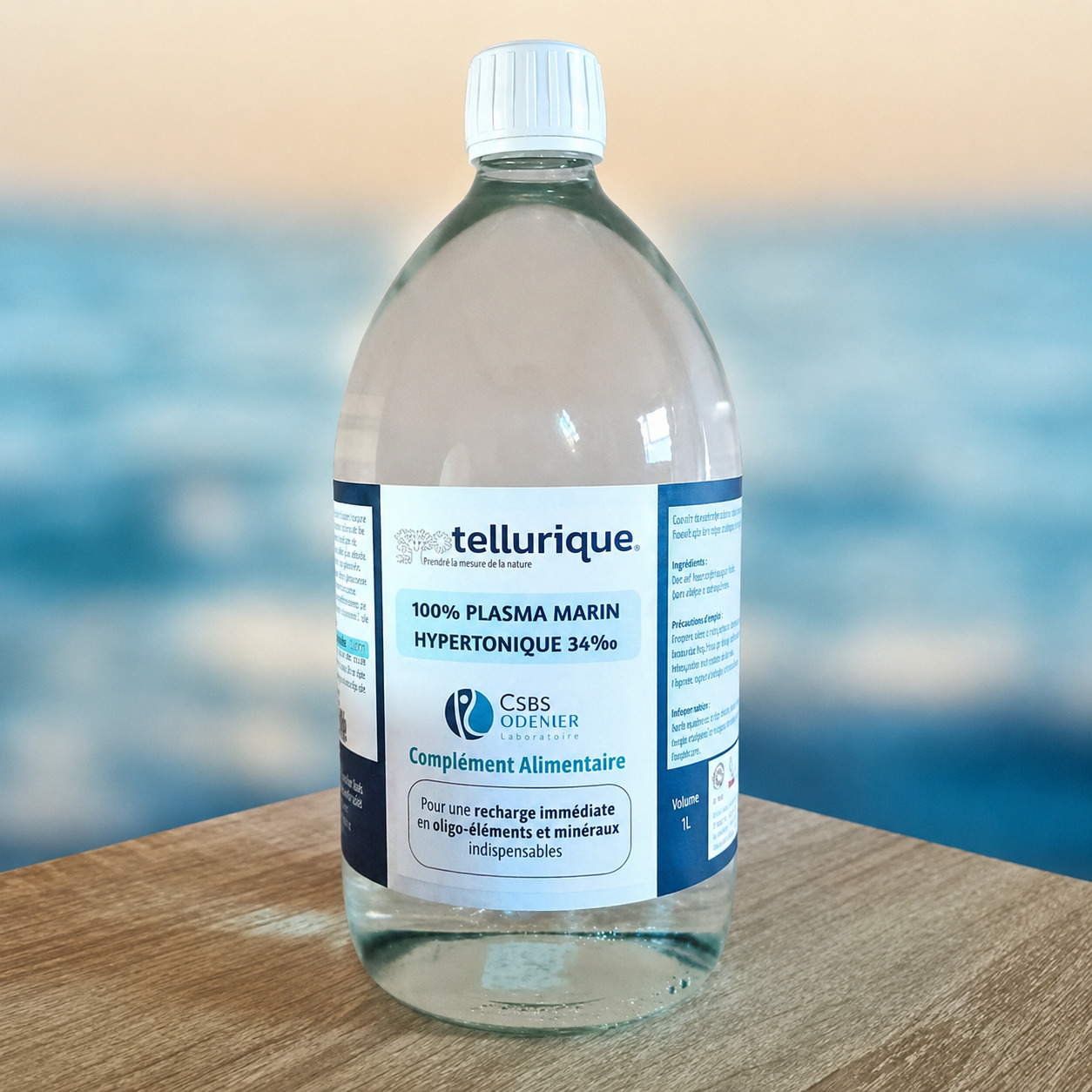 bouteille d'eau de mer hypertonique Quinton, 1 L