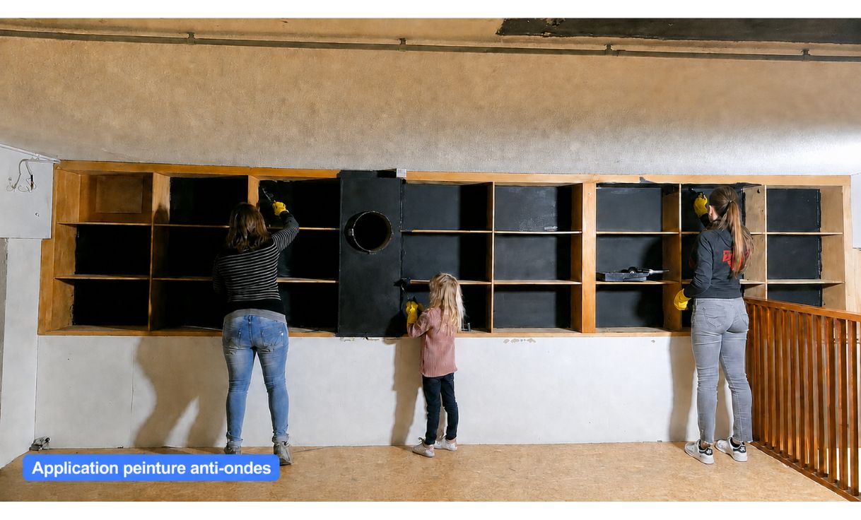Électrohypersensibilité : pourquoi je refuse le fatalisme - Application de la peinture anti-ondes pour la réalisation d'un blindage.