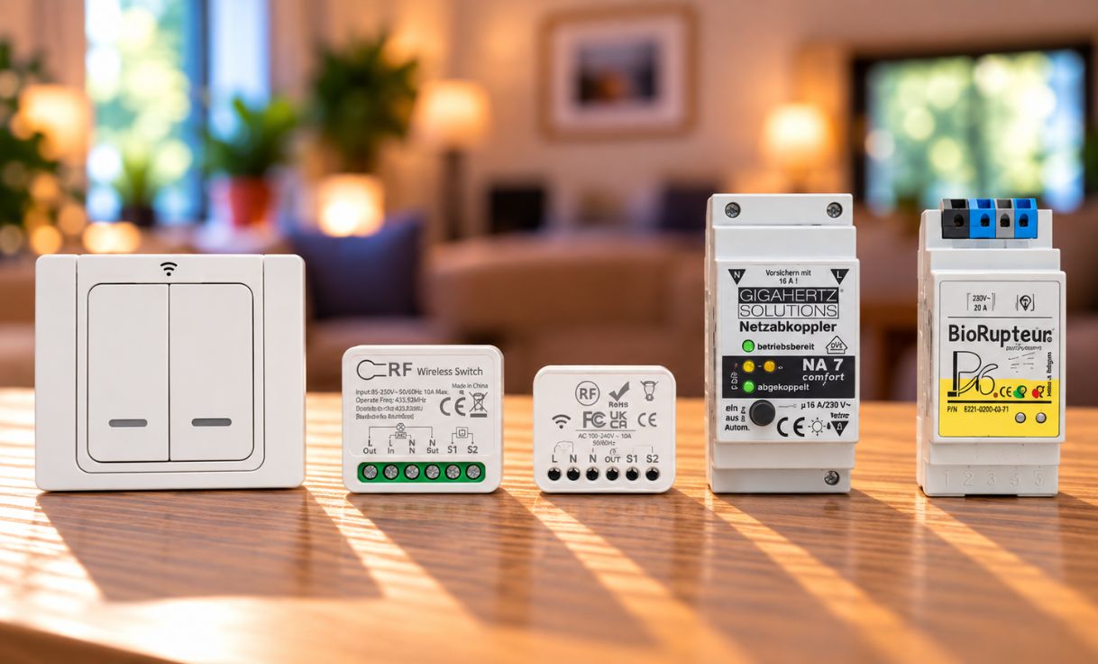 Interrupteur sans fil, micromodules radio et télécommande pour couper les champs électriques à distance