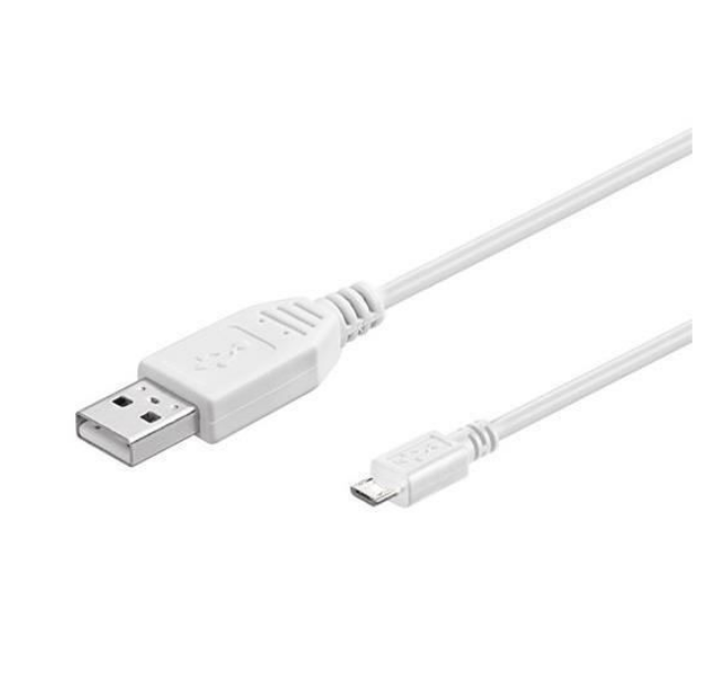 cordon Câble USB A mâle / micro USB type B mâle blanc