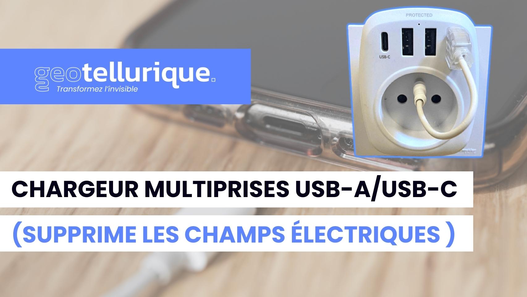 Vidéo de présentation chargeur multiprises USB-A/USB-C avec câble USB-A de mise à la terre, pour smartphone, réveil