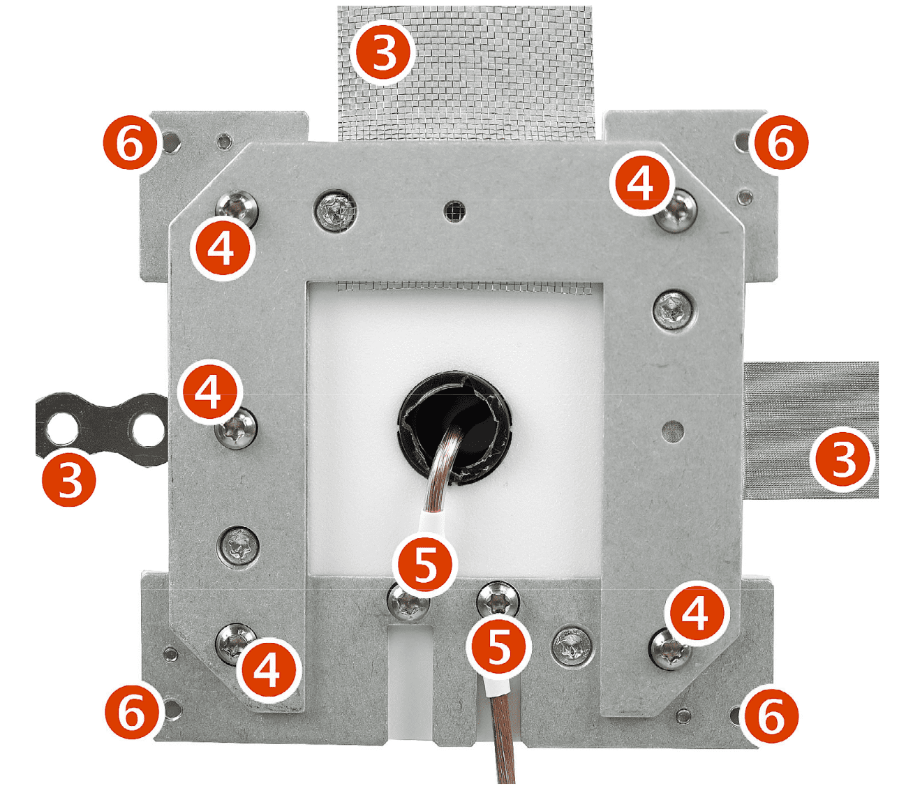 Les étapes de blindage YSHIELD® GF4 | Boîtier de mise à la terre 120x120 mm pour peintures et tissus anti ondes HF+BF