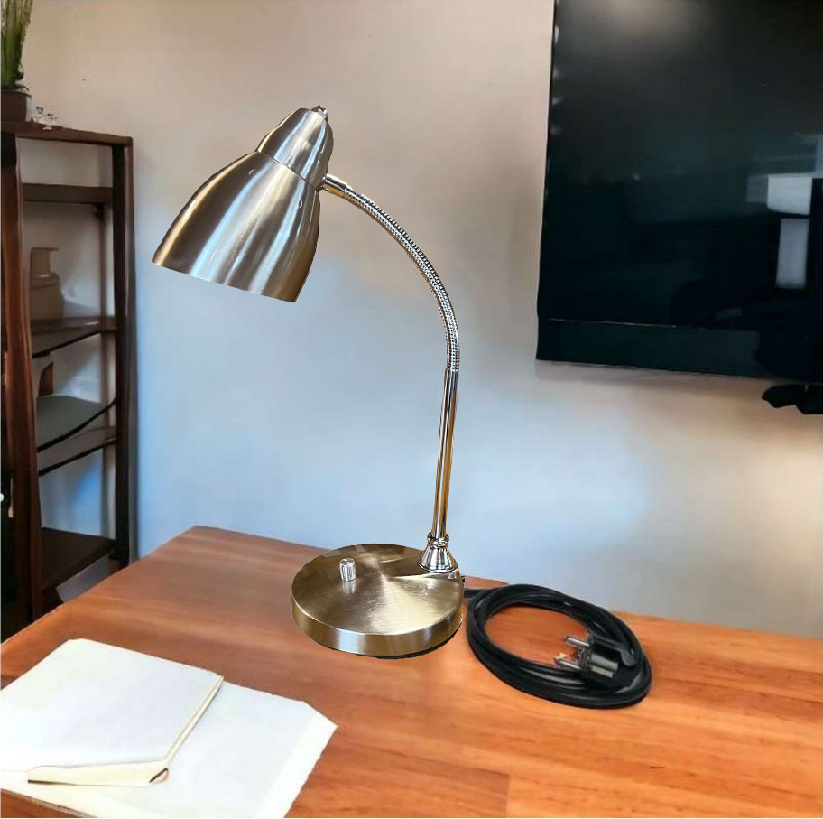 Lampe de bureau blindée en inox brillant SELENA