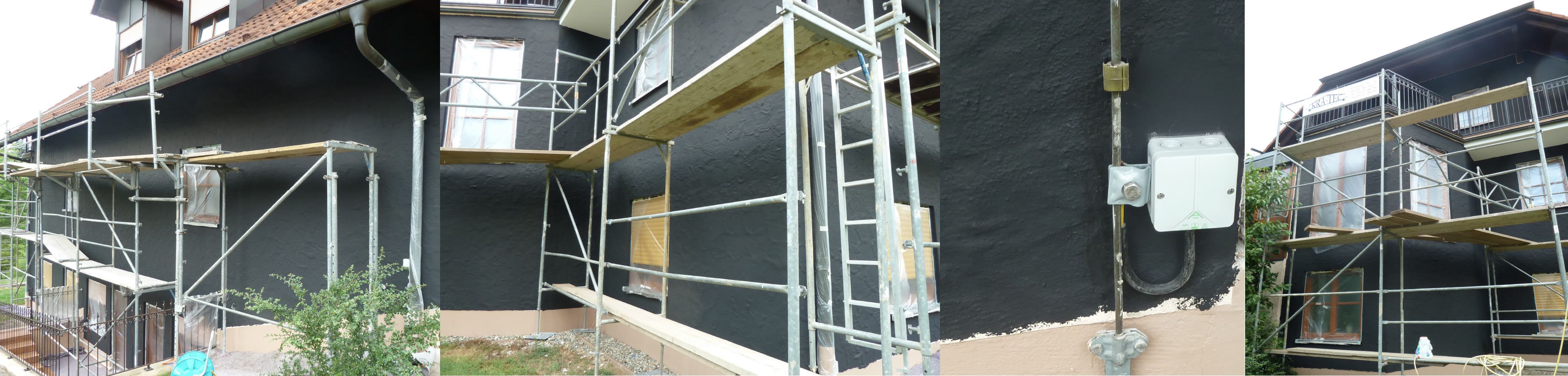 Mise en oeuvre peinture anti ondes HSF54 sur la façade d'une maison 