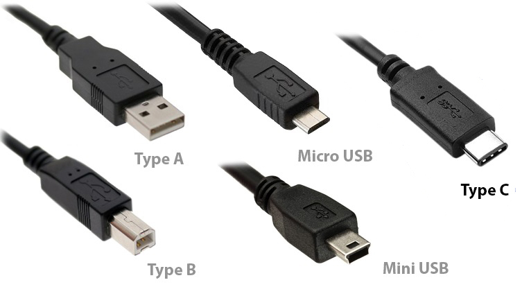 différents types de connecteurs USB