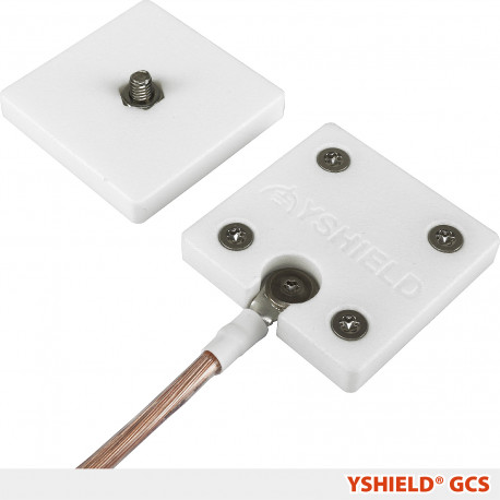 Explications de mise en œuvre : YSHIELD® GCS | Plaques de mise à la terre à vis pour toilles et tissus anti ondes de protection hautes et basses fréquences